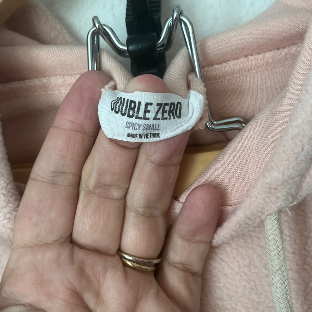 Double Zero Light Pink Soft Oversized Hoodie - Picture 2 of 3